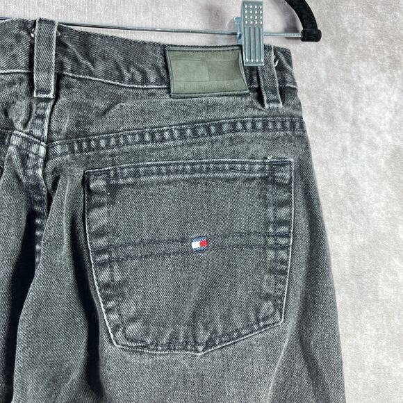 Vintage Tommy Hilfiger Jeans Womens 10 Black Denim Straight High Rise 90s Y2K - Picture 4 of 13